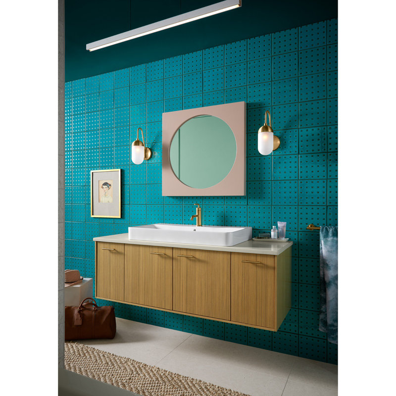 Kohler Vox® Rectangle Vessel Bathroom Sink with Single Faucet Hole